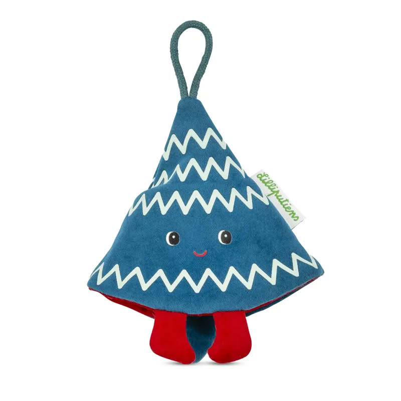Gioco per bambini a forma di elfo fosforescente reversibile che diventa un albero di Natale